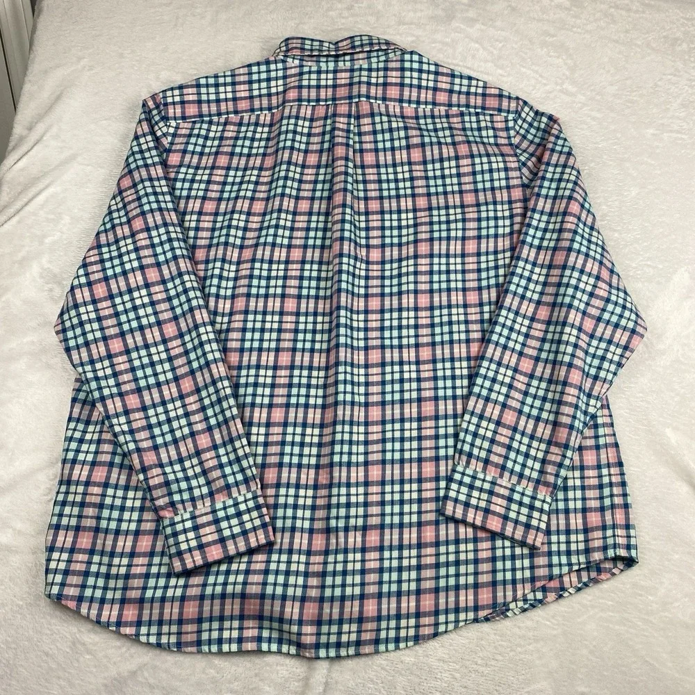 Vineyard Vines Men's XXL Slim Fit Tucker Shirt Blue Pink Check Long Sleeve Soft - Picture 10 of 10